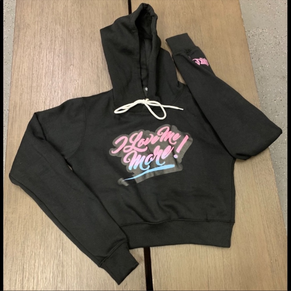 I love me more crop hoodie